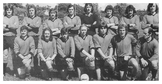 Peter McGrath with the Down Senior Team before the Ulster Final 1974