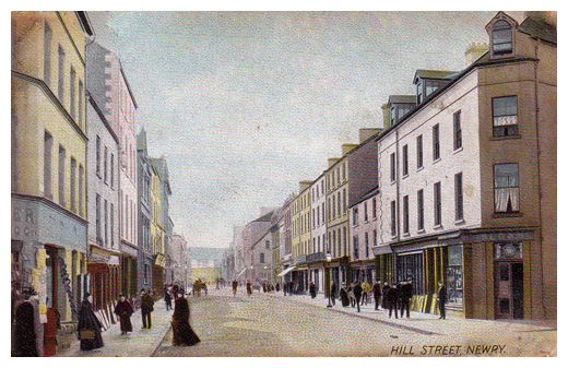 Town centre in Newry late 1800's.