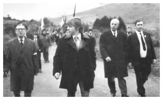 Republican leader Joe Cahill arriving in Edentubber for the Annual Commemoration ceremony in the 1970's.
