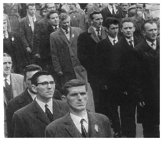 Irish Labour Party members take part in Newry's Easter commemoration parade to celebrate 50th anniversary of 1916 rising.