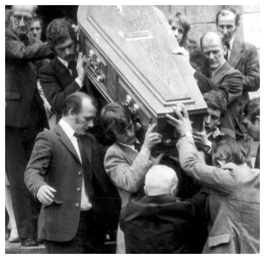 The funeral of Warrenpoint teacher Liam Prince, shot dead by British soldiers by mistake after a bomb explosion in South Armagh.