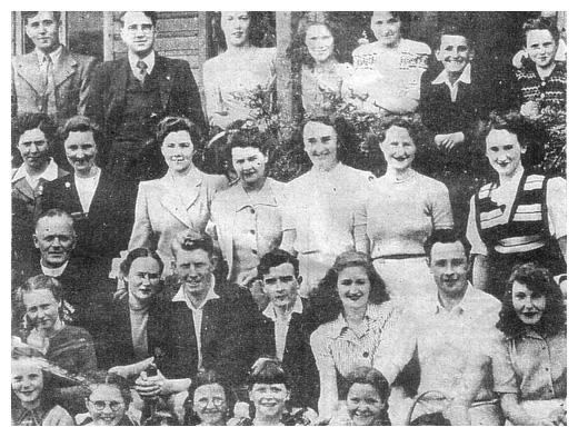 Members of Newry Catholic tennis club in their tennis clothes during the 1950's.
